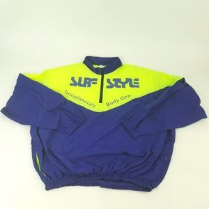 Vtg 90s Surf Style Volt Neon Color-Block Jacket